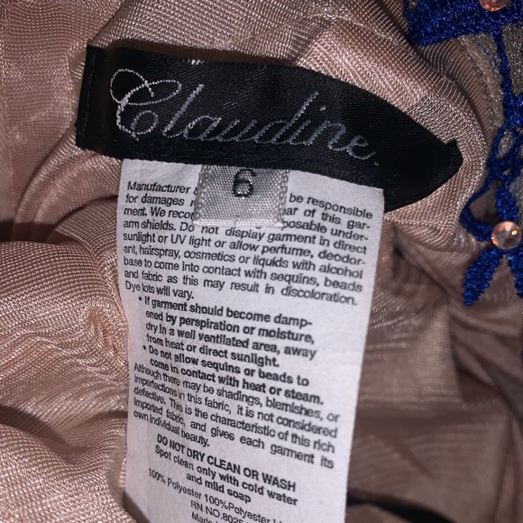 Gorgeous size 6 ROYAL blue/beige dress - Picture 7 of 7